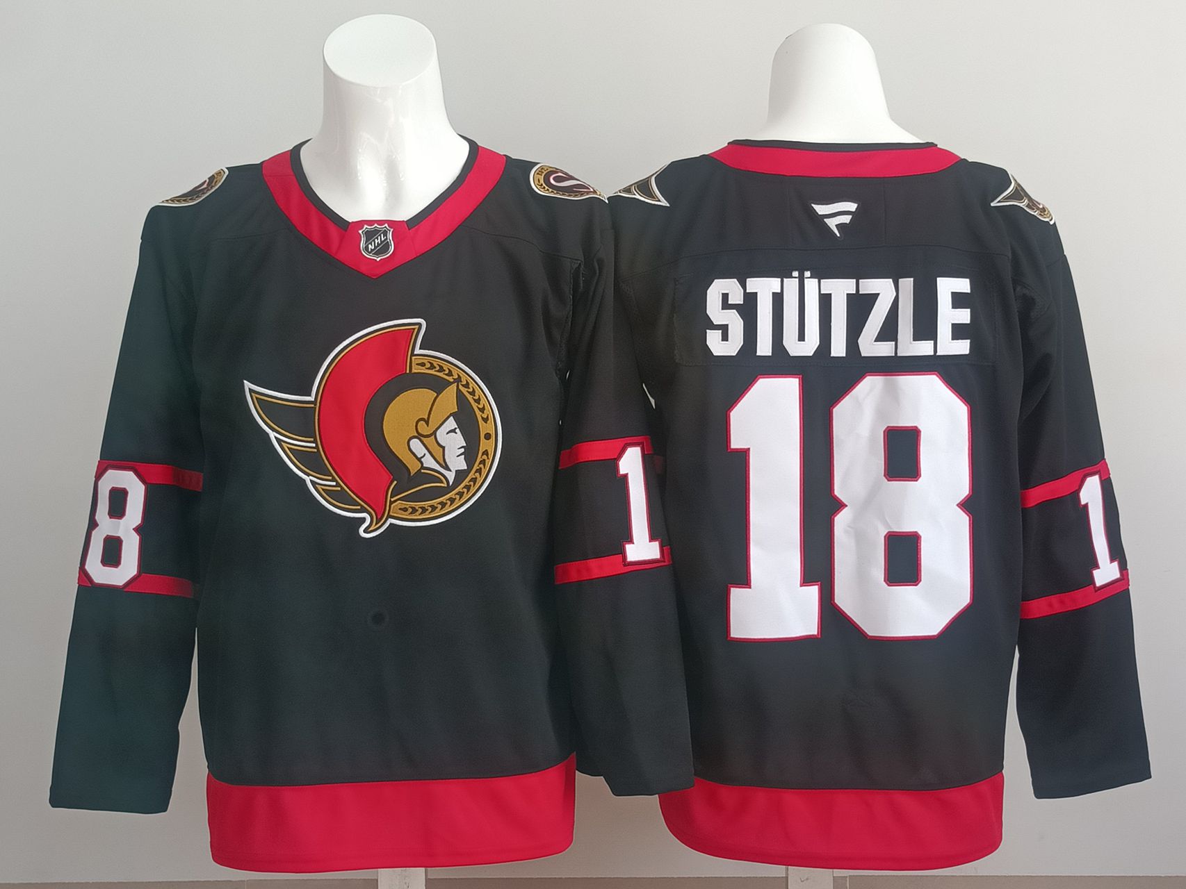 Men 2025 Chicago Ottawa Senators 18 Stutzle Black NHL Jersey style 01
